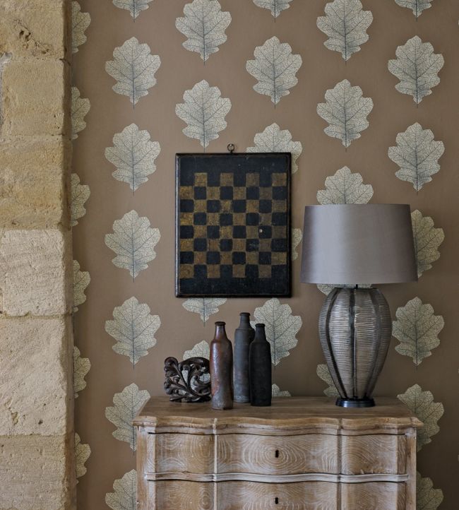 Oak Filigree Wallpaper - Sand - Sanderson